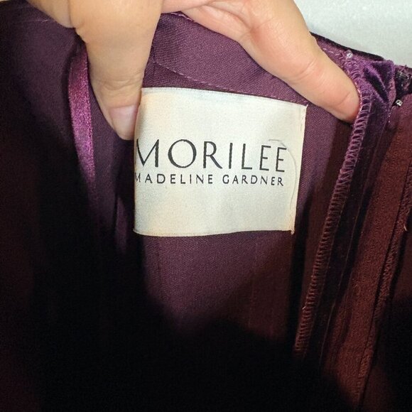 Morilee by Madeline Gardner Bridesmaids 21540 Strapless Velvet dress in Plum - Picture 4 of 6